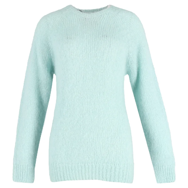 Chic Style, Always In Vogue Erdem Bartley Ribbed Sweater in Light Blue Mohair-Blend