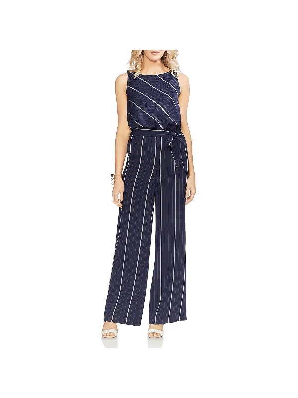 Fashion Forward Womens Striped Sleeveless Jumpsuit