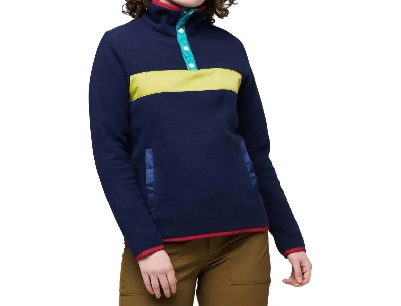 Classic Timeless Elegant Style Teca Fleece Pullover Jacket In Show Time