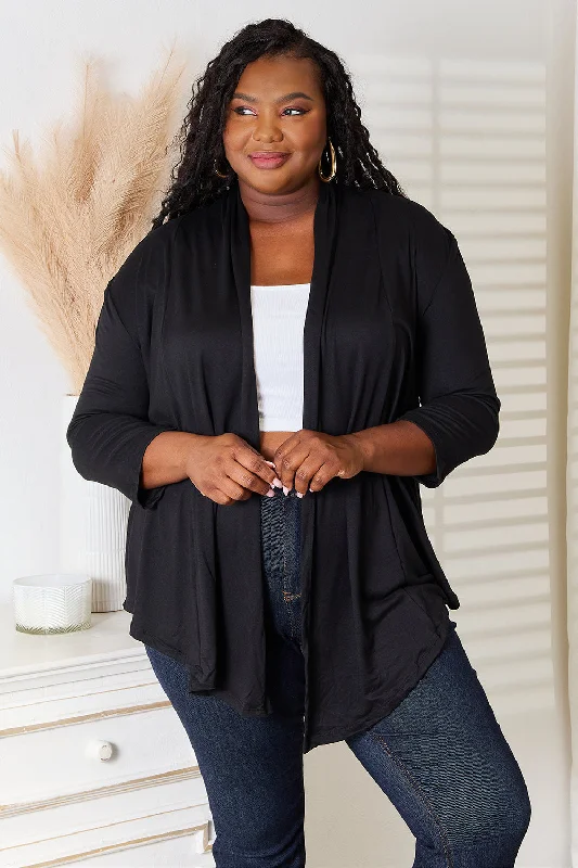 Classic Charm Full Size Open Front Cardigan