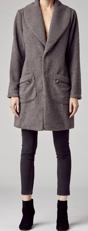 Trend Alert Parks Sherpa Coat In Smoke Grey