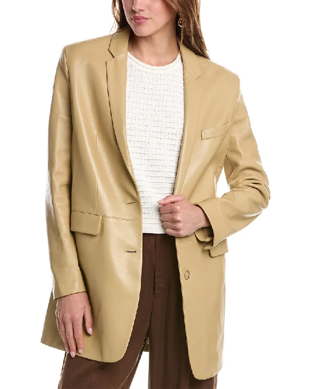 Winter Warm - Up Sale Michael Kors Collection Plonge Leather Boyfriend Blazer