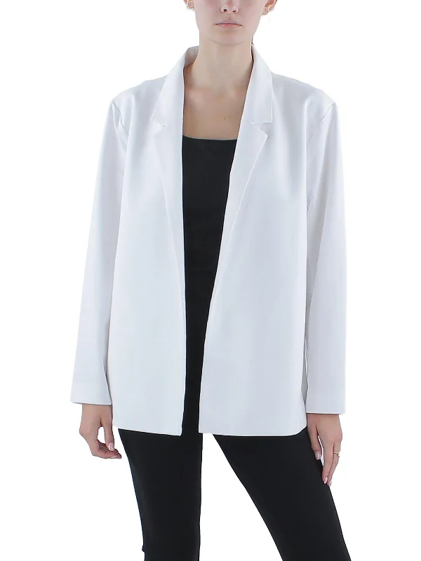 Summer Essentials Womens Knit Ponte Open-Front Blazer