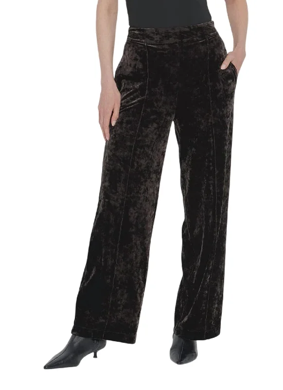 Trendy Street Style Clothing Shay Crushed Velvet Suite Pant In Double