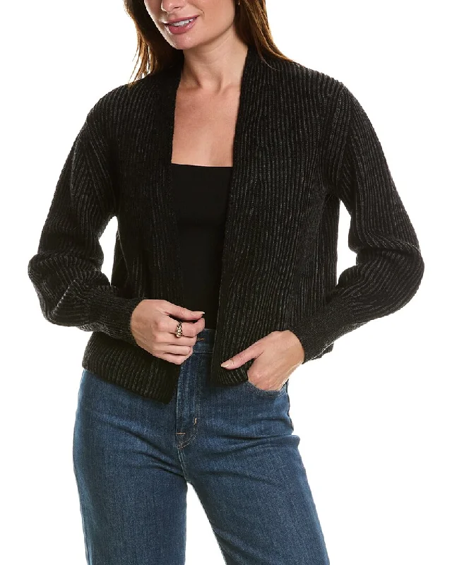 Stylish Savings Forte Cashmere Plaited Wool & Cashmere-Blend Cardigan