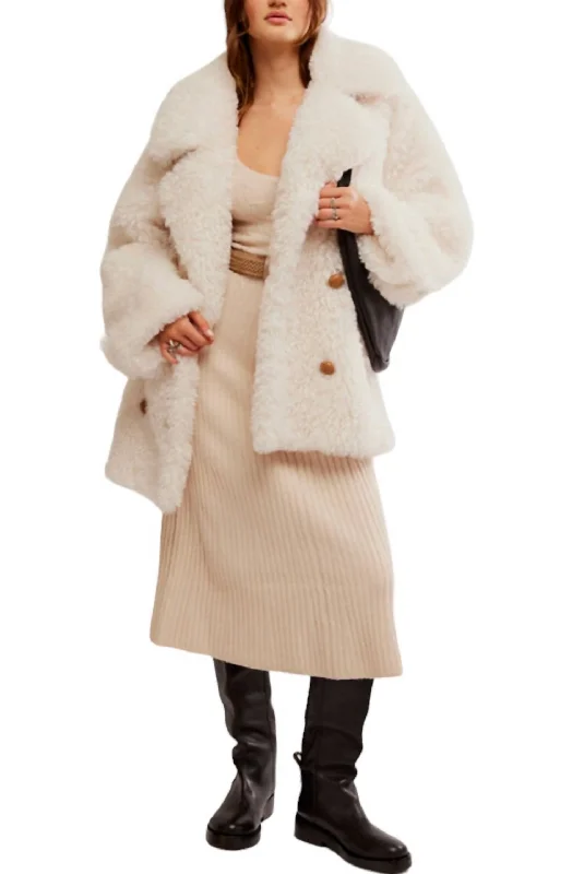 Chic And Comfortable Sophie Peacoat In White