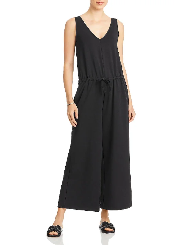 Effortless Comfort Womens V Neck Sleeveless Jumpsuit