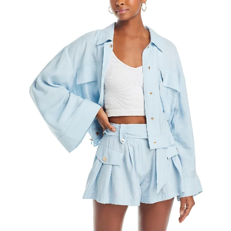 Must Haves Chelsea Womens Crop Short Shirt Jacket