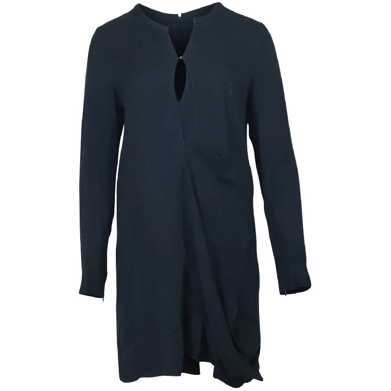 Sophisticated Style Acne Studios Keyhole Neckline Dress in Navy Blue Viscose