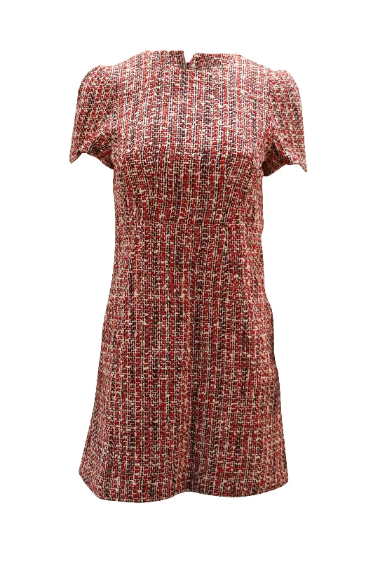 Sale Event, Prices Rock Alexander McQueen Tweed Shift Dress in Red Cotton