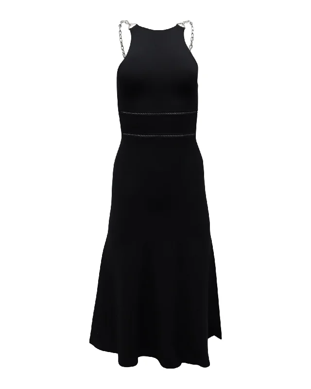 Exclusive Sale Alexander Wang Chain Strap Knit Dress in Black Viscose