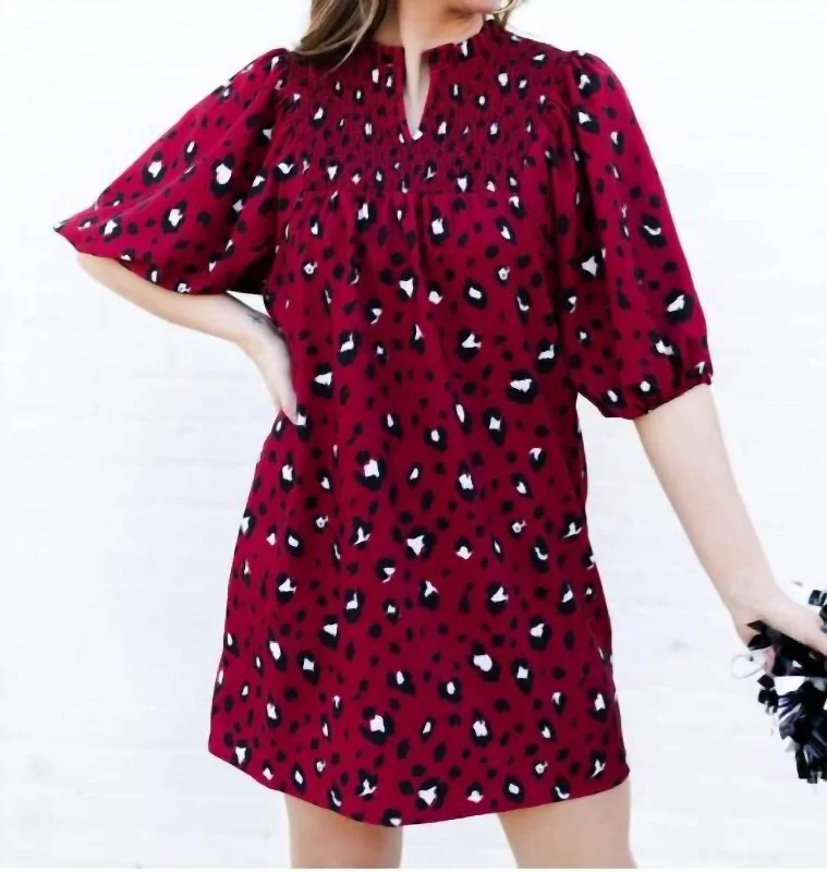 Casual Fashion Amelia Dress In Party Animal Garnet/black