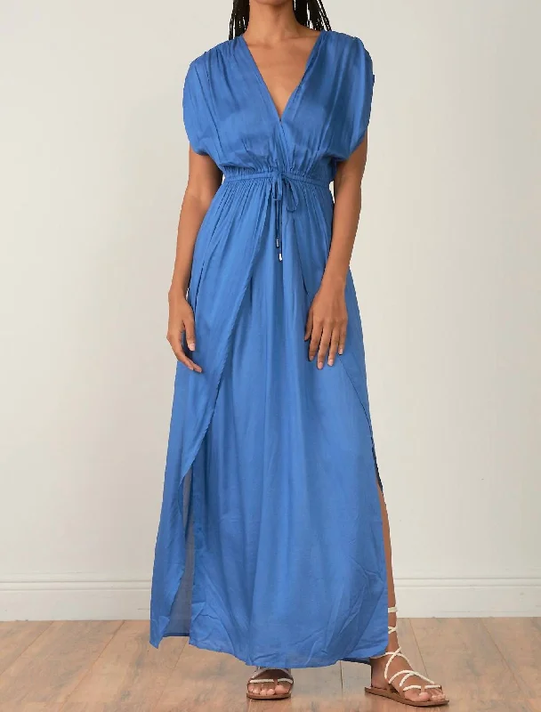 Quality Wear Amelia Wrap Dress In Blue