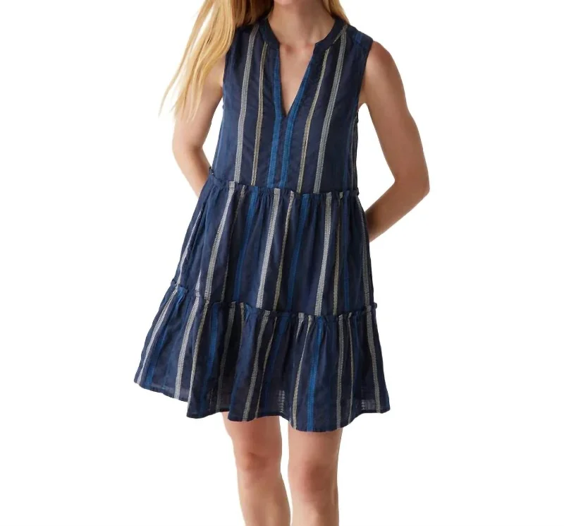 Wardrobe Refresh Anna Tiered Dress In Nocturnal Combo