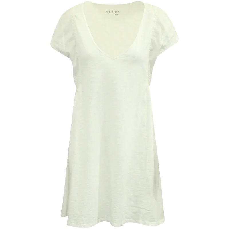 Everyday Basics Ba&Sh V-neck Dress in White Cotton