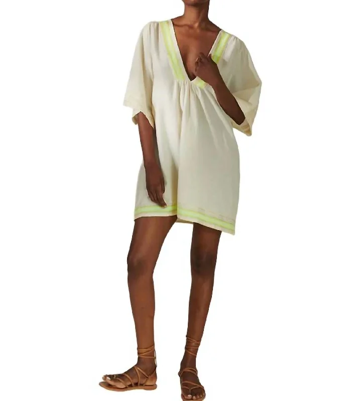 Trendy Fashion Sale Belkis V Neck Caftan In Lomi Keylime