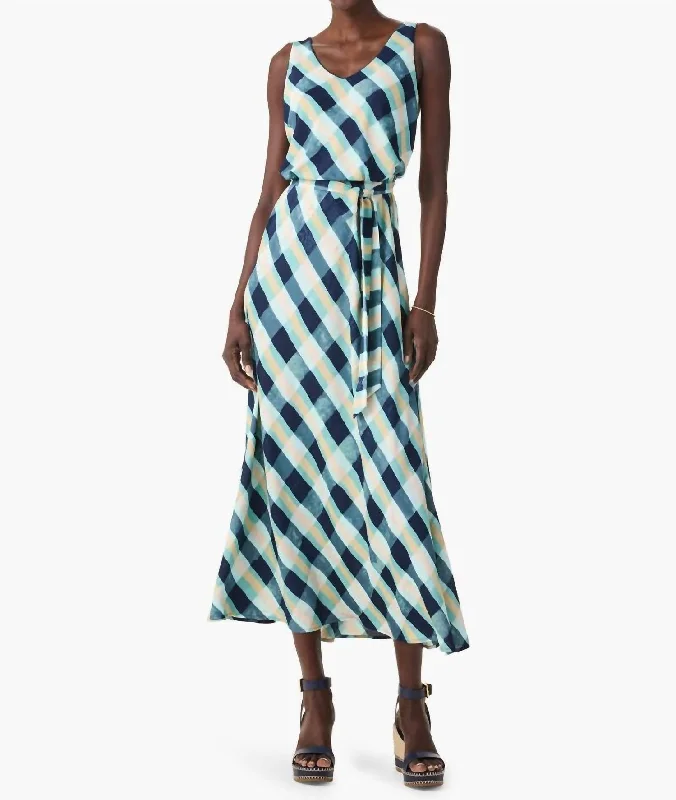 Trending Items Bianca Dress In Aqua Multi