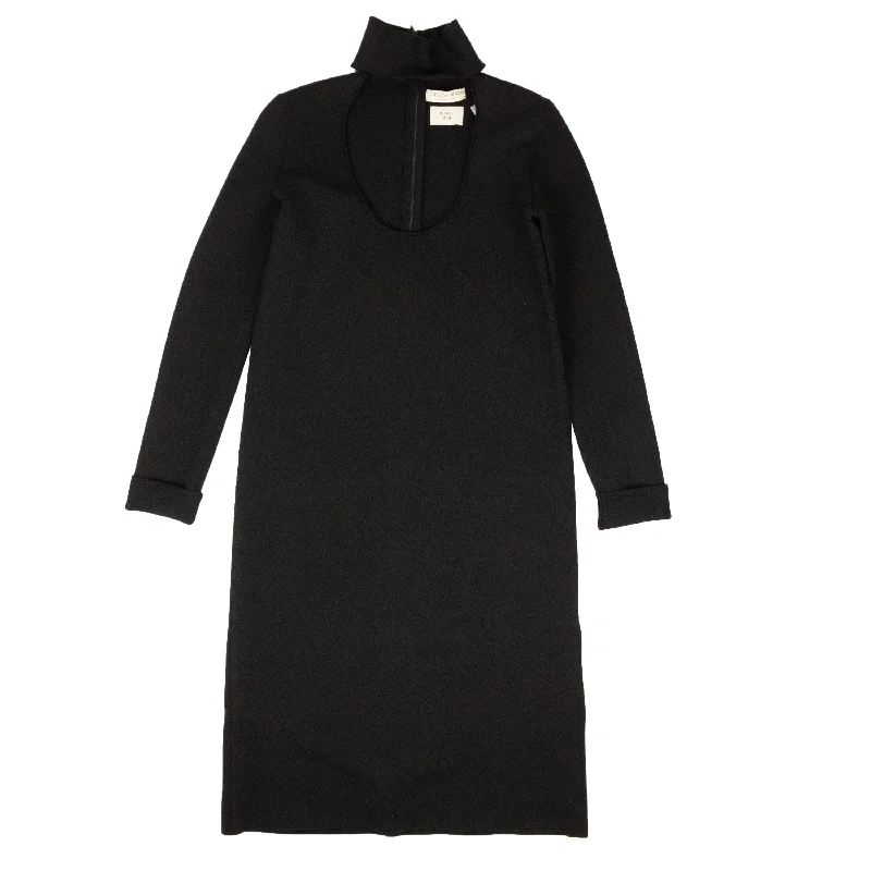 Seasonal Trends Black Scoop Neck Knit Dress