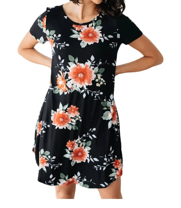 Vintage Style Clothing Sale Blooming Dahlia Dress In Black