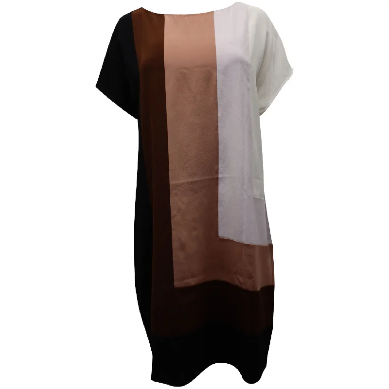 Trendy Street Style Attire Diane Von Furstenberg Danika Color Block Shift Dress in Multicolor Viscose