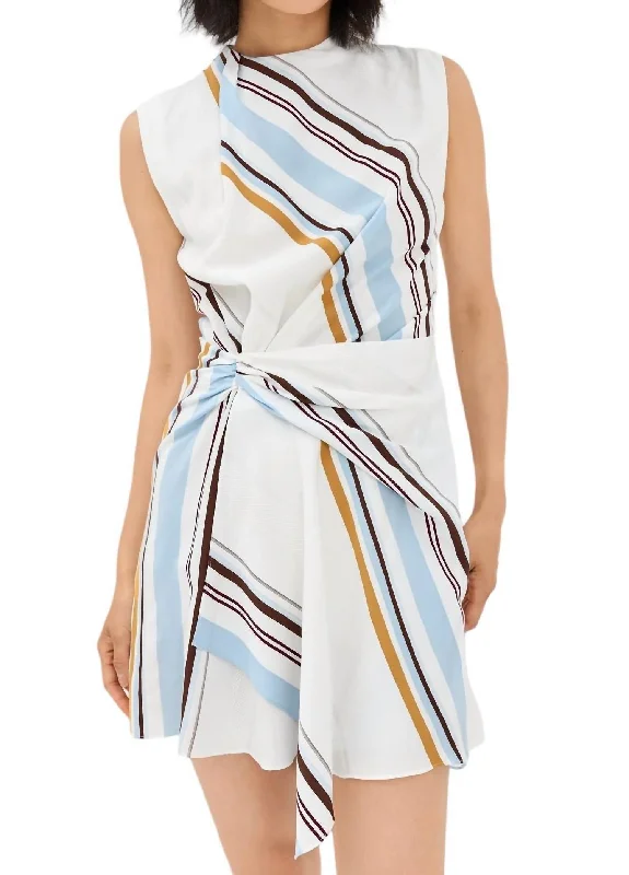 Budget Friendly Dion Dress In White Stripe