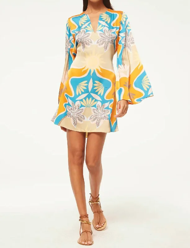 Festival Fashion Dusty Tunic Dress In Bain De Soleil