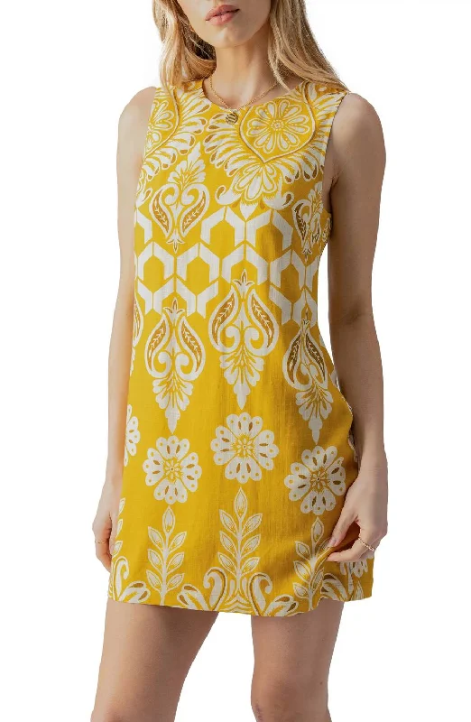 Style Beyond Borders Easy Shift Dress In Summer Honey