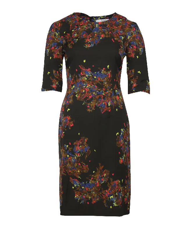 Elevated Style Erdem Print Sheath Dress in Multicolor Silk