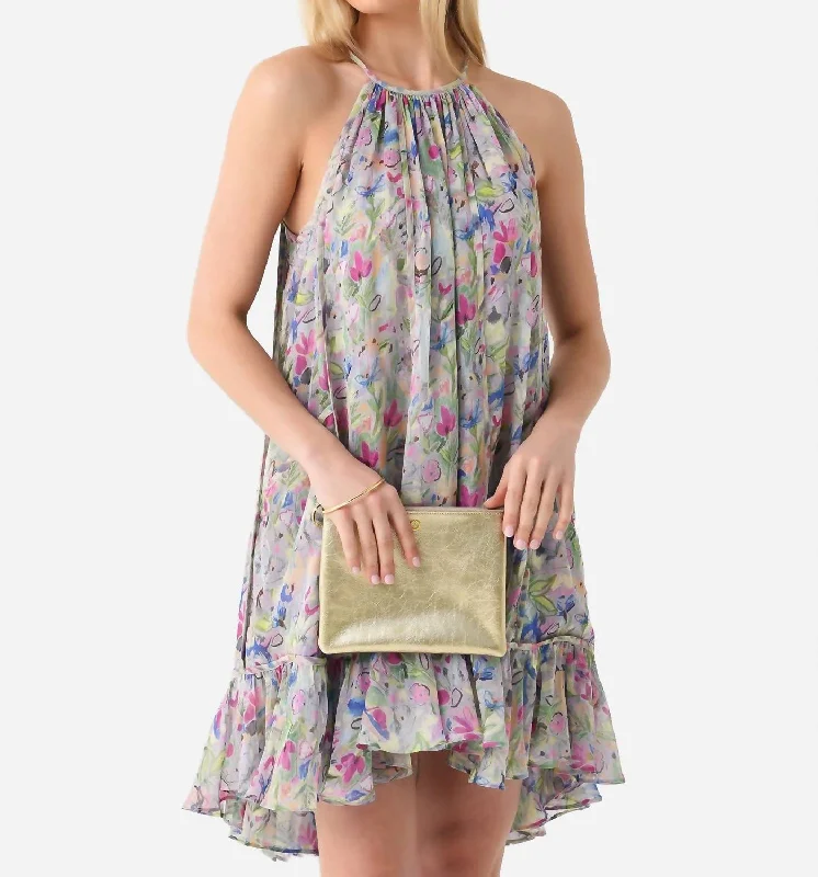 High End Designer Brands Discount Etta Dress In Pastel Abstract