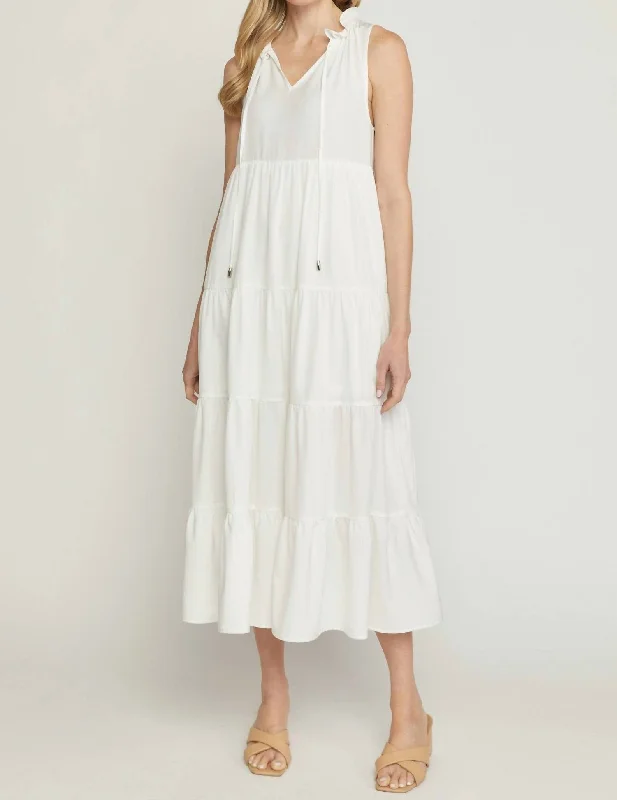 Refined Simplicity Falling In Love Dress In White