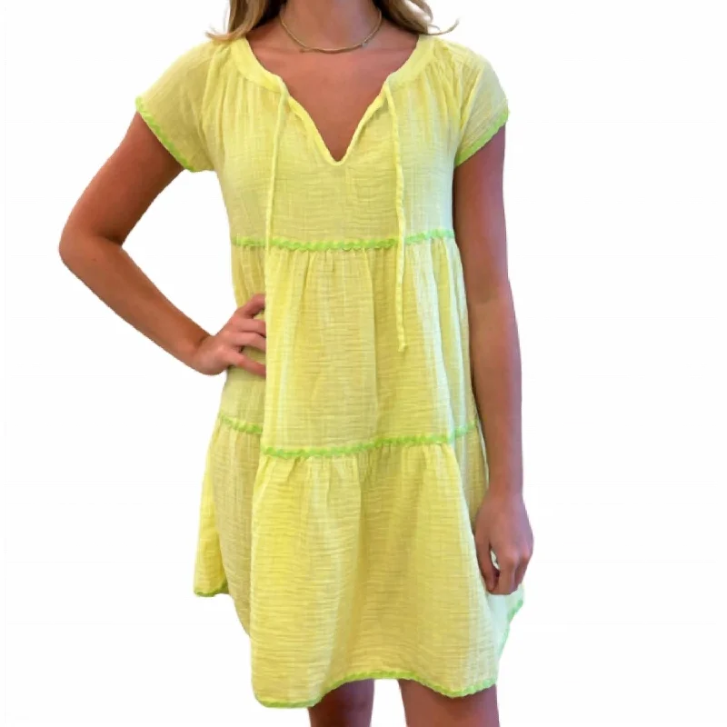 Seasonal Fashion Giselle Dress In Sunshine/lime