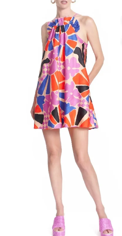 Runway Inspired Wear Harper Ruffle Neck Dress In Multi