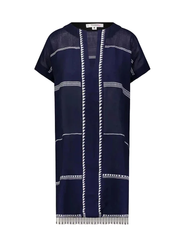 Elegant Contour Hayat Tunic Dress In Nunu Navy