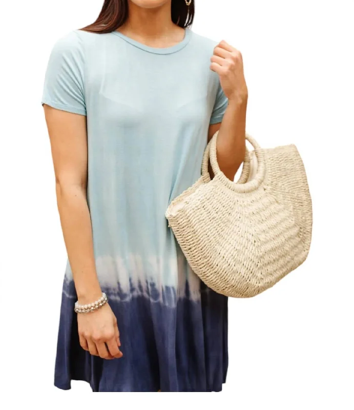 Embrace New Fashion High & Low Tides Dress In Blue