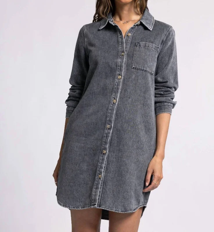 Inspired By You, Designed For You Kieran Dress In Black Acid Wash