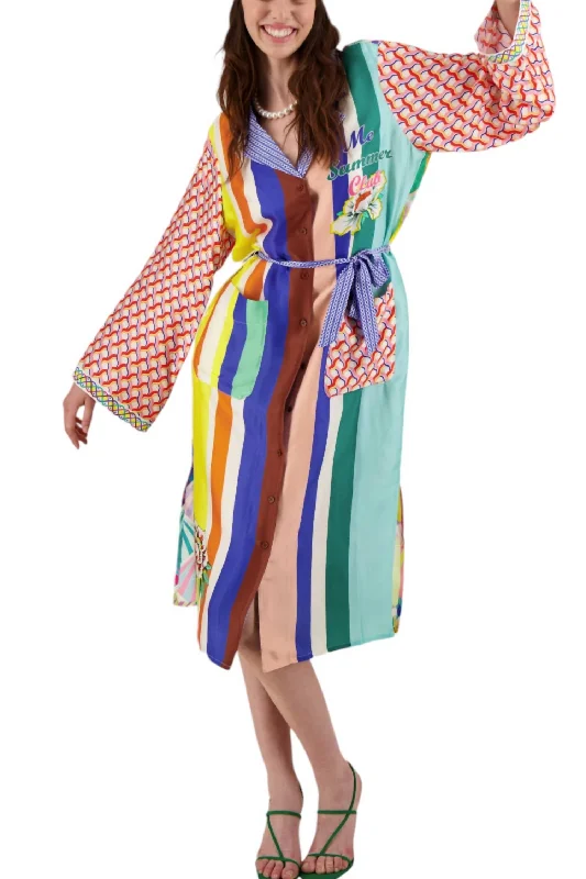 Fashion-Forward Kimono Artisan Dress In Nova