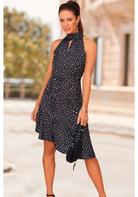 Trendy Street Style Attire LASCANA Women's Asymmetrical Dot Print Dress