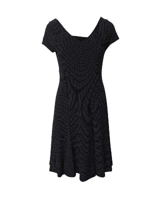 Edgy Fashion Lauren Ralph Lauren Polka-Dot Dress in Black Polyester