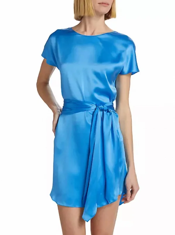 Your Timeless Wardrobe Awaits Lucita Silk Dress In Blue Jay