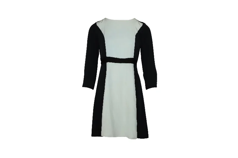 Ends Soon Marc by Marc Jacobs Avery Color Block Dress in Black Silk