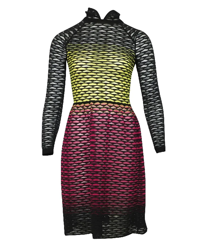 Clearance Sale Missoni Perforated Knit Dress in Multicolor Polyester