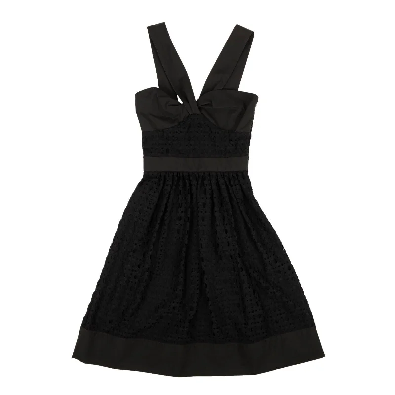 Stylish Savings NWT BOUTIQUE MOSCHINO Black Sweetheart Lace V-Strap Dress