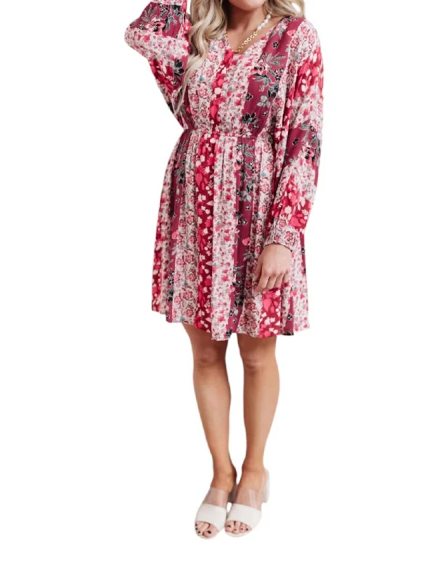 Summer Deals Perfectly Paired Print Dress In Magenta