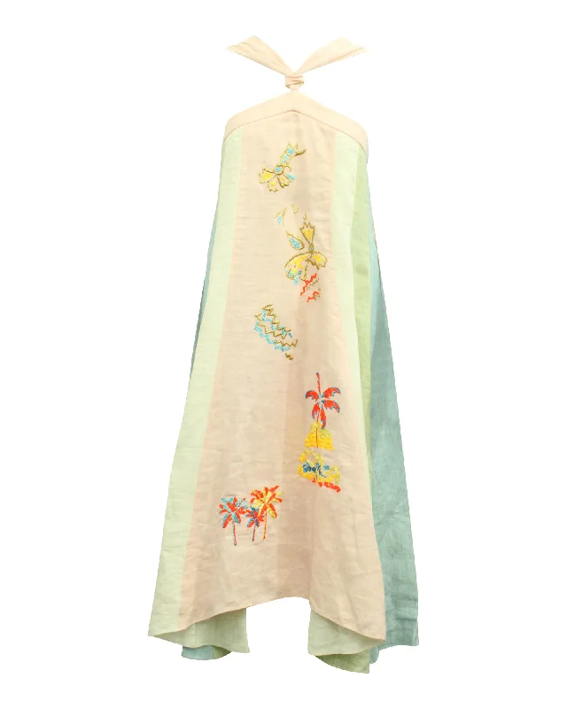 Effortless Style, Endless Impact Peter Pilotto Embroidered Tent Dress in Multicolor Linen