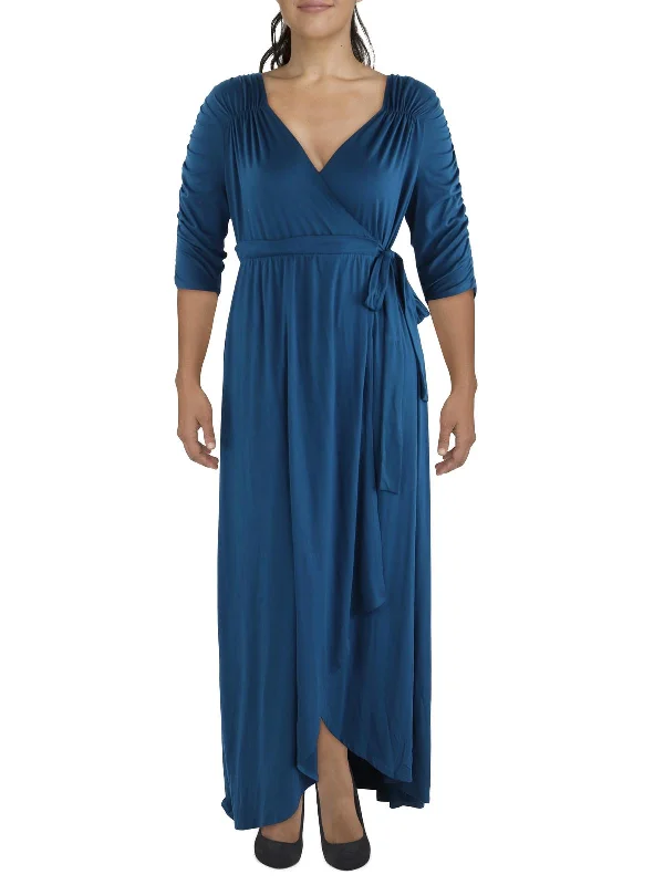 Flash Sale, Don't Miss Plus Womens Maxi Side Tie Wrap Dress