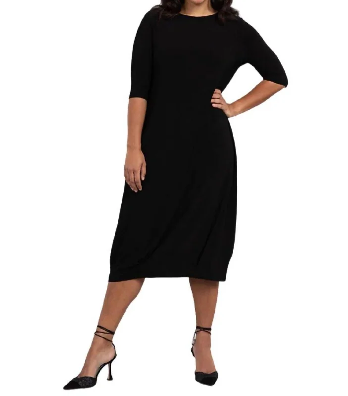 Modern Casual Clothing Reversible Narrow Lantern Dress In Black