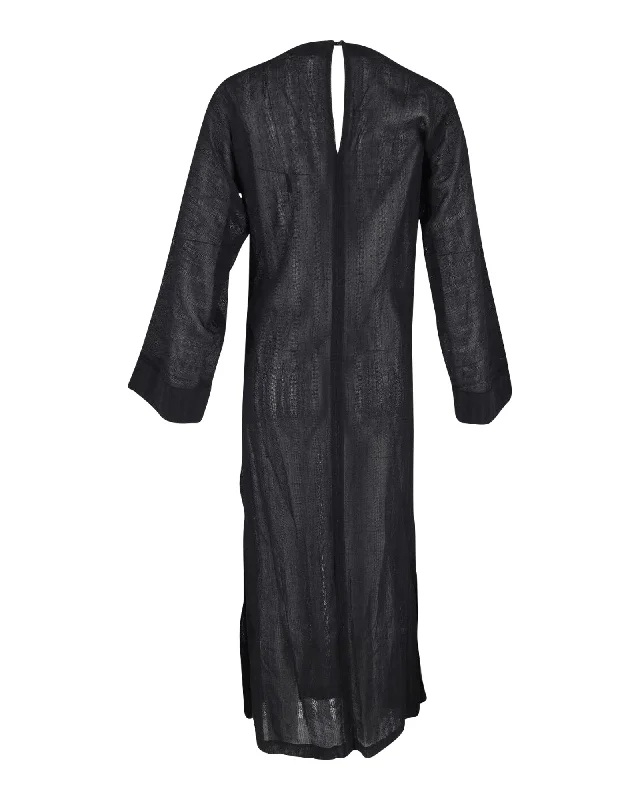 End of Season Sale Saint Laurent Sheer Kaftan in Black Wool