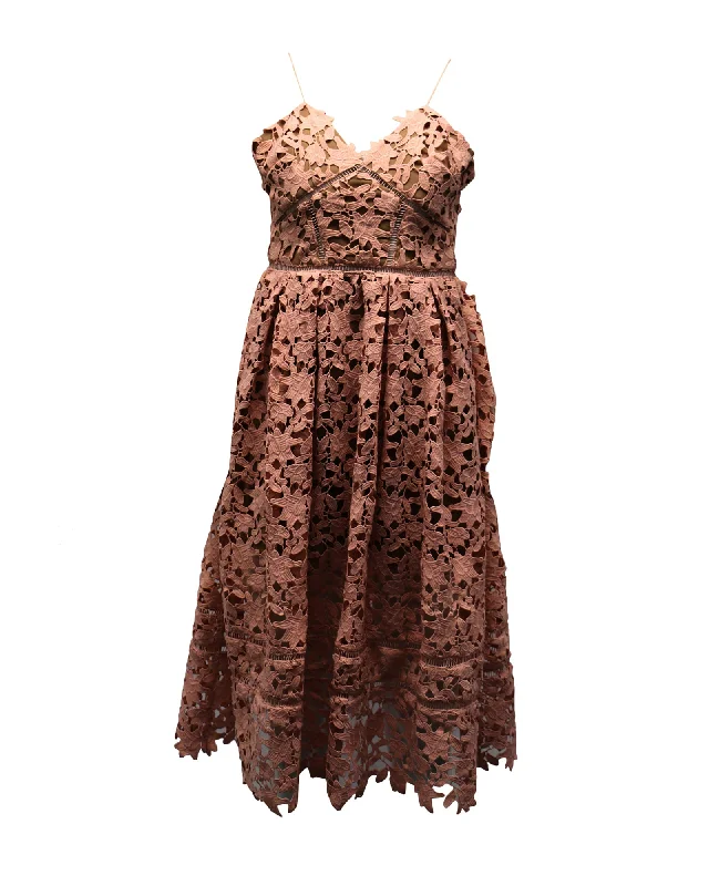 Elegant Attire For The Modern Lady Self-Portrait Azaelea Lace Dress in Pastel Pink Polyester