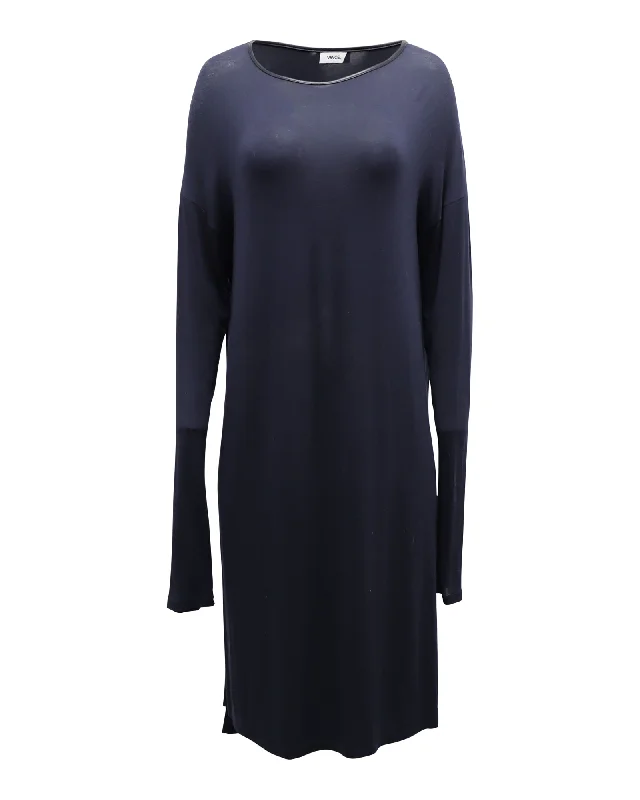 Women's Urban Fashion Vince Shift Dress in Navy Blue Cotton