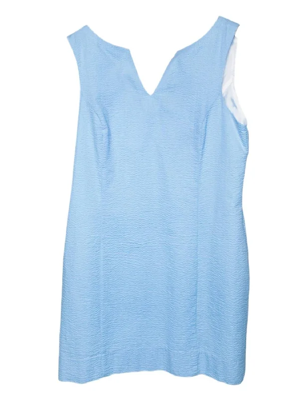 Final Clearance Women's Avery Seersucker Dress In Powder Blue